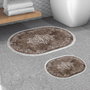 Mijölnir Juego de alfombras de baño de 2 piezas, Marrón